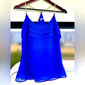 4/$20 - Charlotte Russe Royal Blue Chain Strap Ruffle Camisole